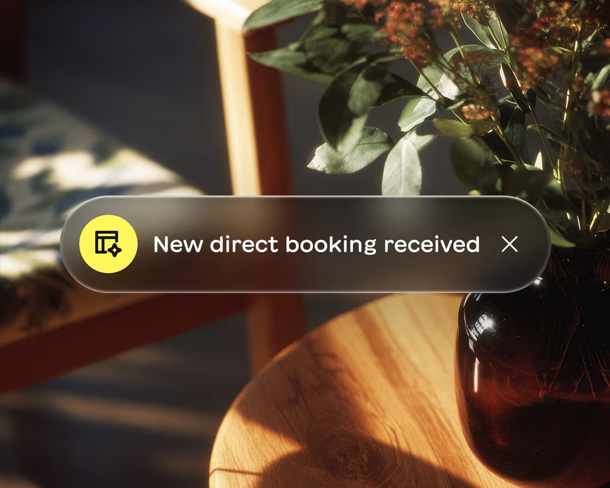 New direct booking received notification on Lodgify